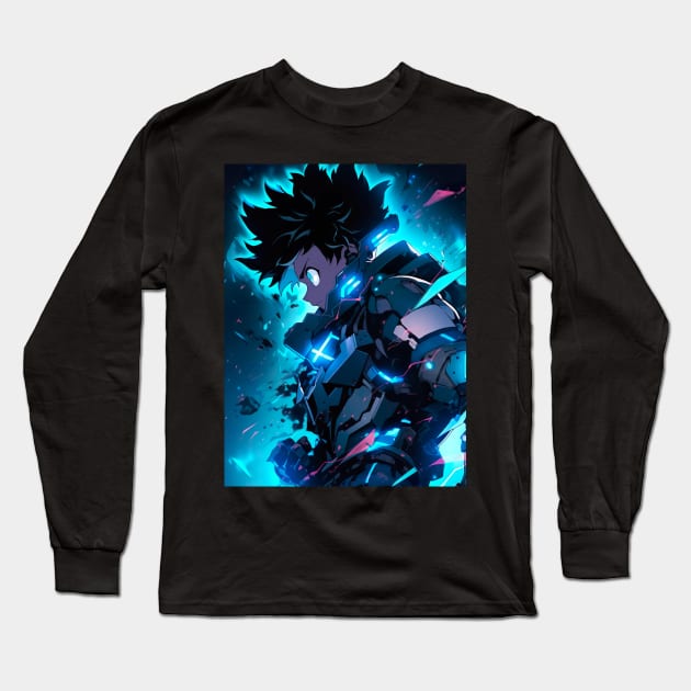 Cyber Boy Super Hero - Anime Wallpaper Long Sleeve T-Shirt by KAIGAME Art